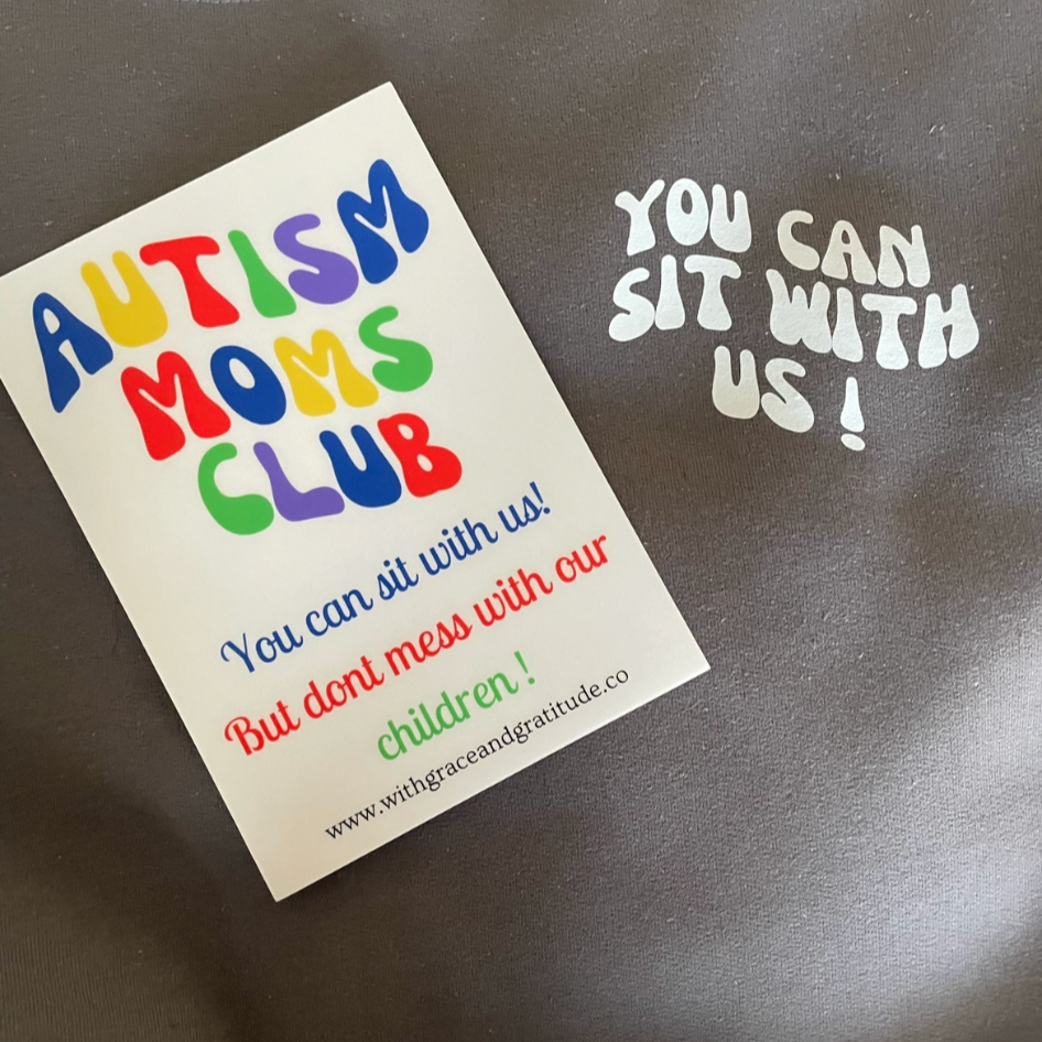 autism moms club crew neck front
